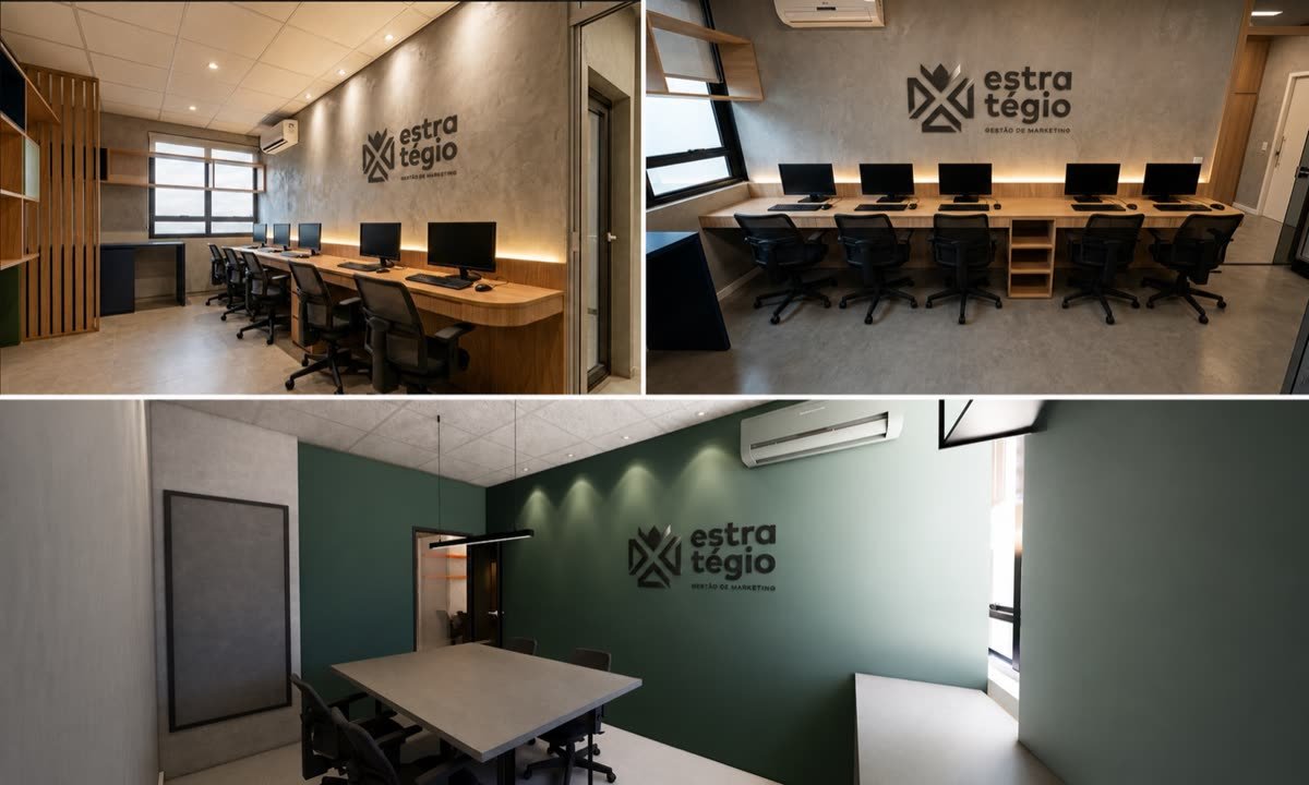 Escritório com a marca Estratégio